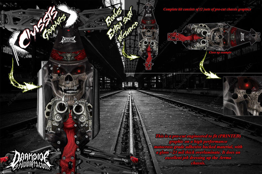 'The Outlaw' Themed Chassis Skin Graphics Fits Yokomo Yz-2 Chassis Yokz2-0023 | Darkside Studio Arts LLC.