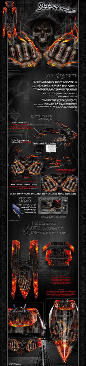 'Hell Ride' Themed Graphics Kit Fits Pro Boat Shockwave 36" # Prb2050T - Darkside Studio Arts LLC.