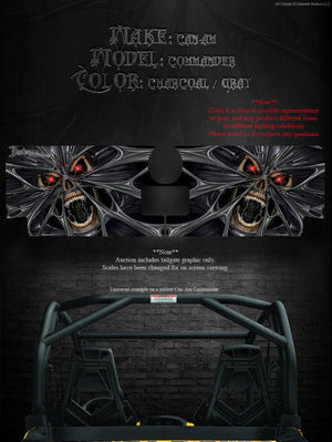 Graphics Kit For Can-Am Commander Tailgate Panel Graphc  "The Demons Within" For Oem Parts - Darkside Studio Arts LLC.