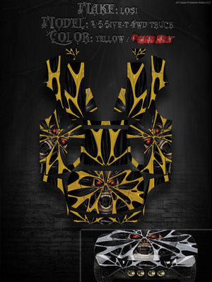 'The Demons Within' Carbon Edition Graphics Wrap Skin Fits Losi 5Ive-T Body # Losb8105 - Darkside Studio Arts LLC.