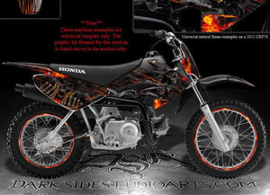 Graphics For Honda 2004-2012 Crf70 Decals Wrap "Hell Ride" Includes Rim  Set 05 09 11 - Darkside Studio Arts LLC.