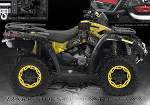 Graphics Kit For Can-Am Outlander '06-'11 500 650   "The Outlaw" Yellow Model 800R 10 - Darkside Studio Arts LLC.