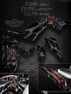 Graphics Kit For Yamaha 2006-2012 Raptor 700 "The Demons Within" Natural Color - Darkside Studio Arts LLC.