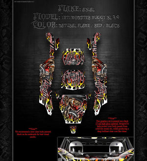 'THROTTLE JUNKIE' THEMED BODY SKIN FITS AXIAL YETI MONSTER BUGGY BODY PANELS PART # AX31039 - Darkside Studio Arts LLC.