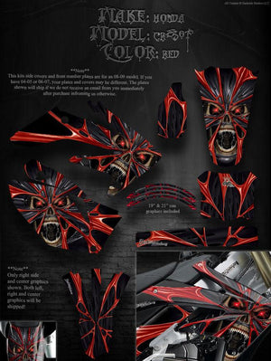 Graphics For Honda 2004-2009 Crf250 Crf250R  For Oem Plastics "The Demons Within" 05 - Darkside Studio Arts LLC.