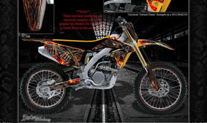 Graphics Kit For Suzuki 1993-2000 Rm125 Rm250  Wrap "Hell Ride" For Oem Parts Fenders - Darkside Studio Arts LLC.