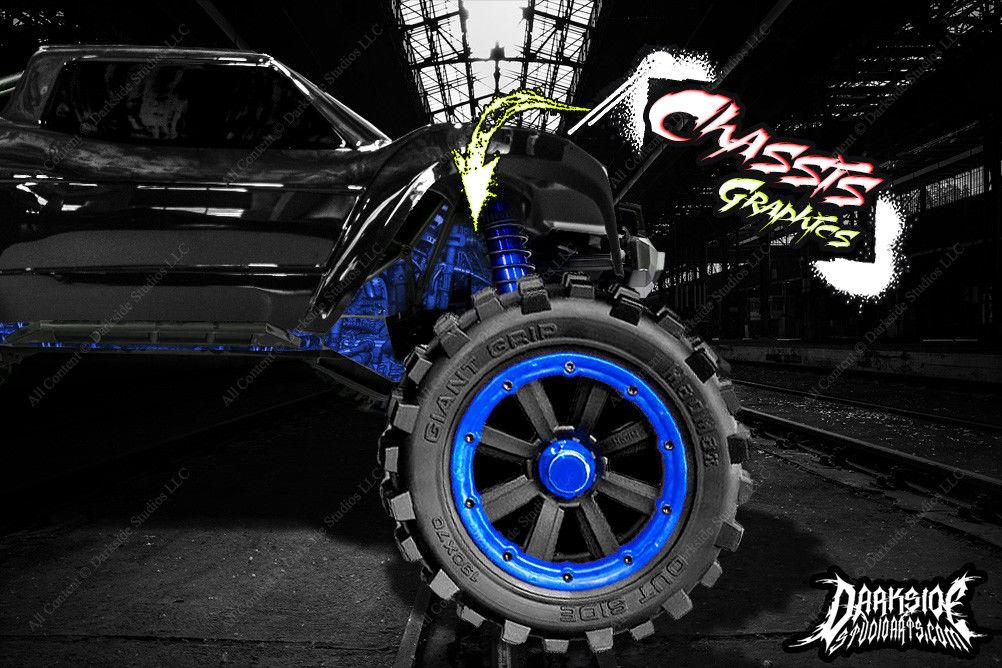 'Machinehead' Themed Aftermarket Hop Up Graphics Fits Shock Towers On Traxxas X-Maxx 6S 8S Chassis | Darkside Studio Arts LLC.