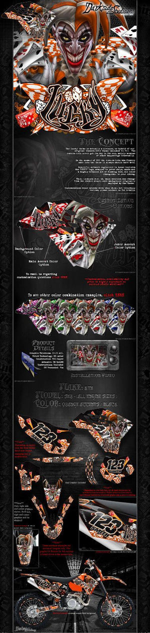 "Lucky" Joker Graphics Wrap Decal Kit Fits Ktm 2008-2016 Smr450 Smr525 Smr560 - Darkside Studio Arts LLC.
