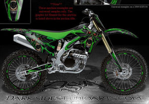 Graphics Kit For Kawasaki Kx500 All Years  Decals  For Oem Parts "The Demons Within" - Darkside Studio Arts LLC.