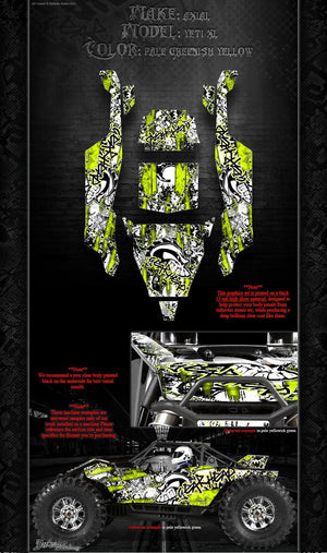 'Gear Head' Wrap Decal Skin Kit For Axial Yeti Monster Buggy 1/8 Body # Ax31039 - Darkside Studio Arts LLC.