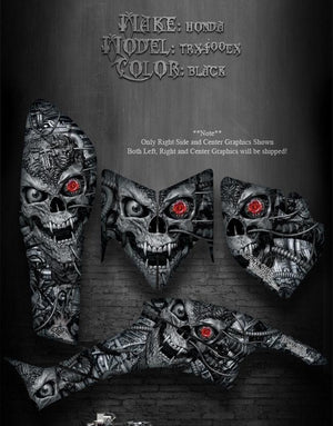 Graphics For Honda 2005-2007 Trx400Ex 400Ex Atv  "Machinehead" Black Model Skull - Darkside Studio Arts LLC.