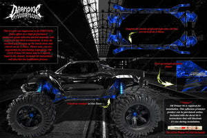 'Hell Ride' Printed Flames Graphics Fits Shock Towers On Traxxas X-Maxx Chassis - Darkside Studio Arts LLC.