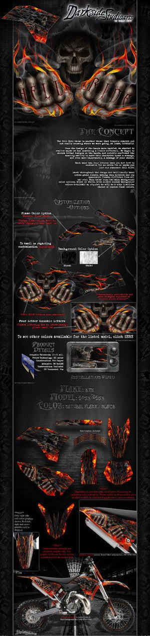 "Hell Ride" Graphics Wrap Fits Ktm 2009-2015 Sx50 Sx65 Ktm65 Ktm50 65Sx 50Sx - Darkside Studio Arts LLC.