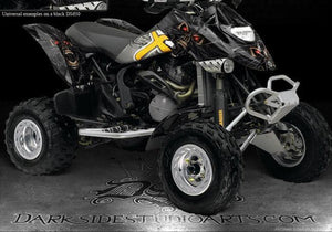 Graphics Kit For Can-Am Ds650  Decals Set "The Demons Within" Carbon Fiber Edition - Darkside Studio Arts LLC.