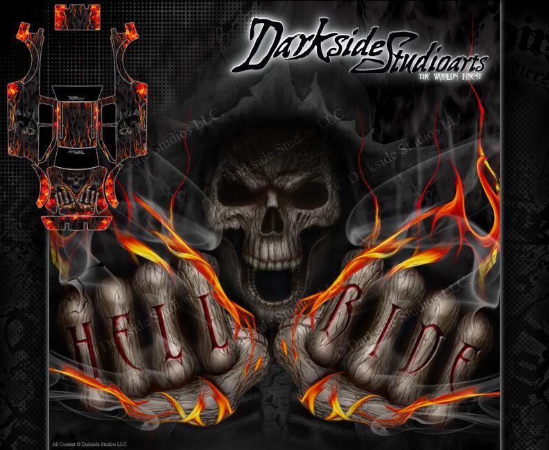 'Hell Ride' Graphics Wrap Decals Fits Tra3911 Oem Lexan Body Parts Traxxas E-Maxx | Darkside Studio Arts LLC.
