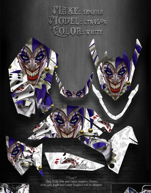 Graphics Kit For Suzuki Ltr450R Atv   Atv  "The Jesters Grin" White And Purple - Darkside Studio Arts LLC.