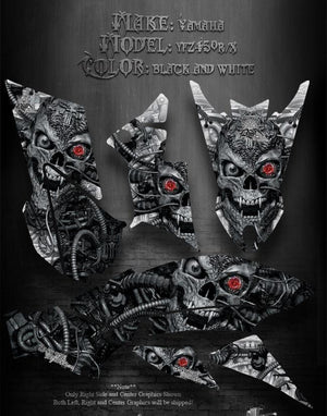 Graphics For Honda 2008-Current Trx400Ex Atv  "Machinehead" White Model Skull - Darkside Studio Arts LLC.