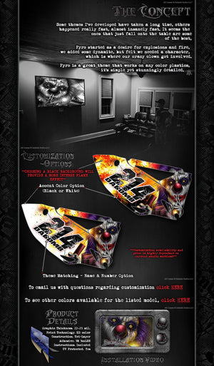 'Pyro' Clown & Flames Graphics Wrap Kit Fits Traxxas Tra3911 Oem Body Parts - Darkside Studio Arts LLC.