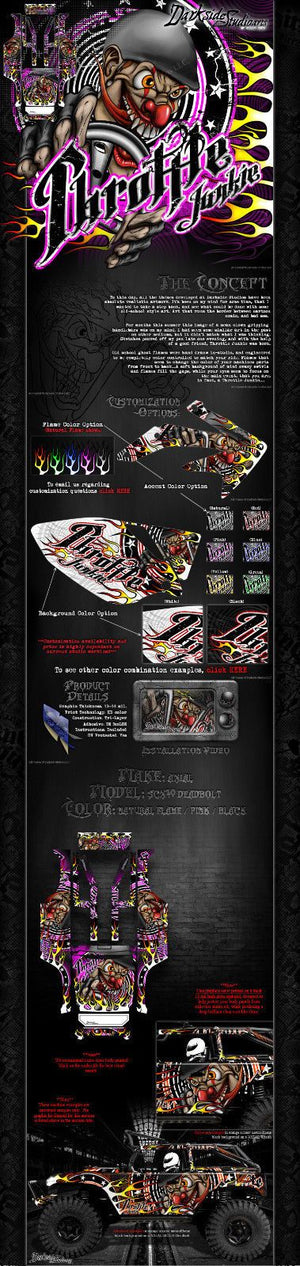 'THROTTLE JUNKIE' THEMED HOP UP SKIN KIT FITS AXIAL SCX10 DEADBOLT BODY # AX04039 - Darkside Studio Arts LLC.