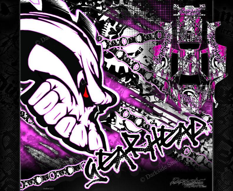 'Gear Head' Graphics Wrap Fits Traxxas X-Maxx Proline Ford Raptor, Chevy Silverado, Brute Bash & Stock Body | Darkside Studio Arts LLC.