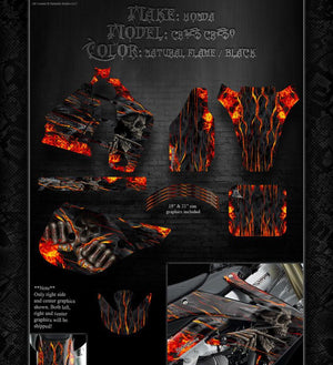 Graphics For Honda 1984-1994 Cr125 Cr250  Wrap Fits Oem Parts & Plastics "Hell Ride" - Darkside Studio Arts LLC.