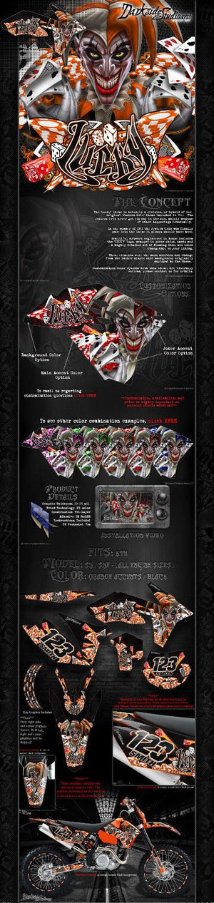 "Lucky" Graphics Decals Wrap Fits Sx & Sxf Ktm 2011-2018 Sx 250Sxf 450Sxf 125 - Darkside Studio Arts LLC.
