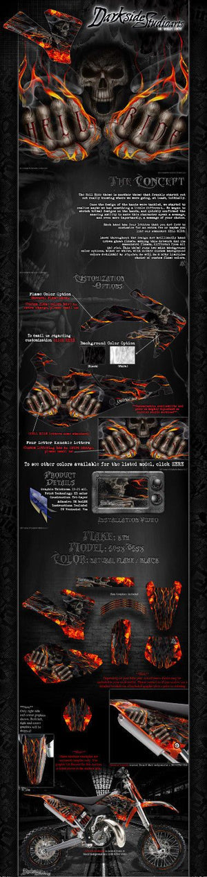 "Hell Ride" Graphics Wrap Fits Ktm 1998-2008 Sx50 Sx65 Ktm65 Ktm50 50Sx 65Sx - Darkside Studio Arts LLC.