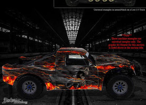 'Hell Ride' Flames And Reaper Themed Graphics Kit Fits Losi Xxx-Sct Lexan Body  # Losb8087 - Darkside Studio Arts LLC.