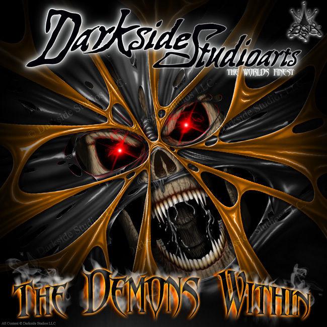 Graphics Kit For Yamaha Raptor 660 Fit Oem Parts "The Demons Within" Decals Set | Darkside Studio Arts LLC.