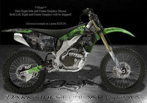 Graphics Kit For Kawasaki 2006-2008 Kxf250 Kx250F  Decals Black Edition "The Outlaw" 07 - Darkside Studio Arts LLC.