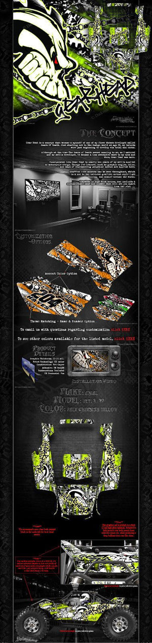 'Gear Head' Graphics Wrap Kit Fits Axial Yeti 1/10 Scale Body # Ax31140 - Darkside Studio Arts LLC.