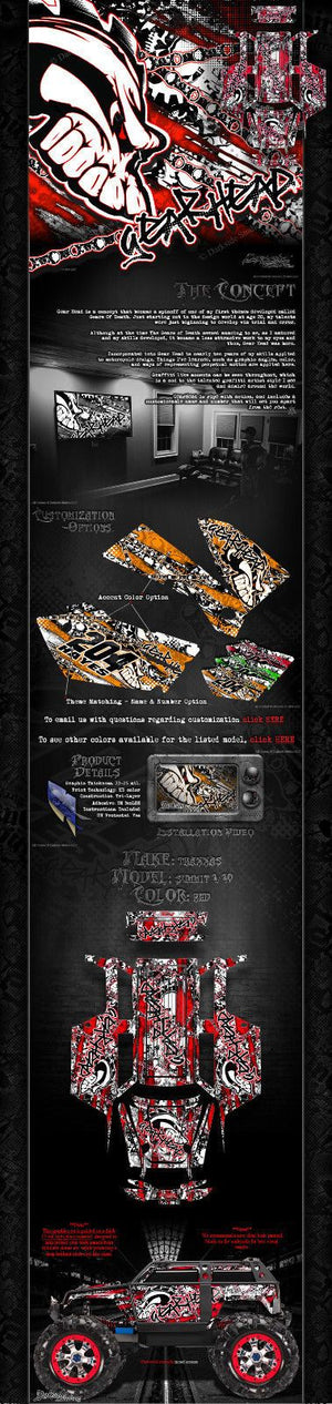 'Gear Head' Graphics Skin Decal Kit Fits Traxxas Summit 1/10 Body Parts - Darkside Studio Arts LLC.