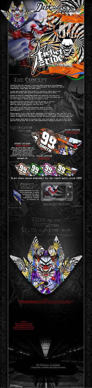 Sea-Doo Spark 2014-2017 Jetski Hood Decals Wrap Graphics Kit 'Ticket To Ride' - Darkside Studio Arts LLC.