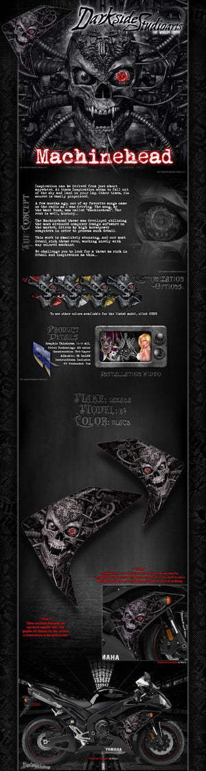 Graphics Kit For Yamaha 2002-2014 Yzf-R1 "Machinehead"  Wrap For Shroud Cowling Fairing - Darkside Studio Arts LLC.