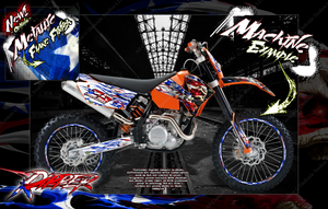 Dirtbike 'Ripper' Graphics Wrap Decal Kit Fits Ktm 2016-2019 Sx50 Sx65 Ktm65 Ktm50 50Sx 65Sx - Darkside Studio Arts LLC.