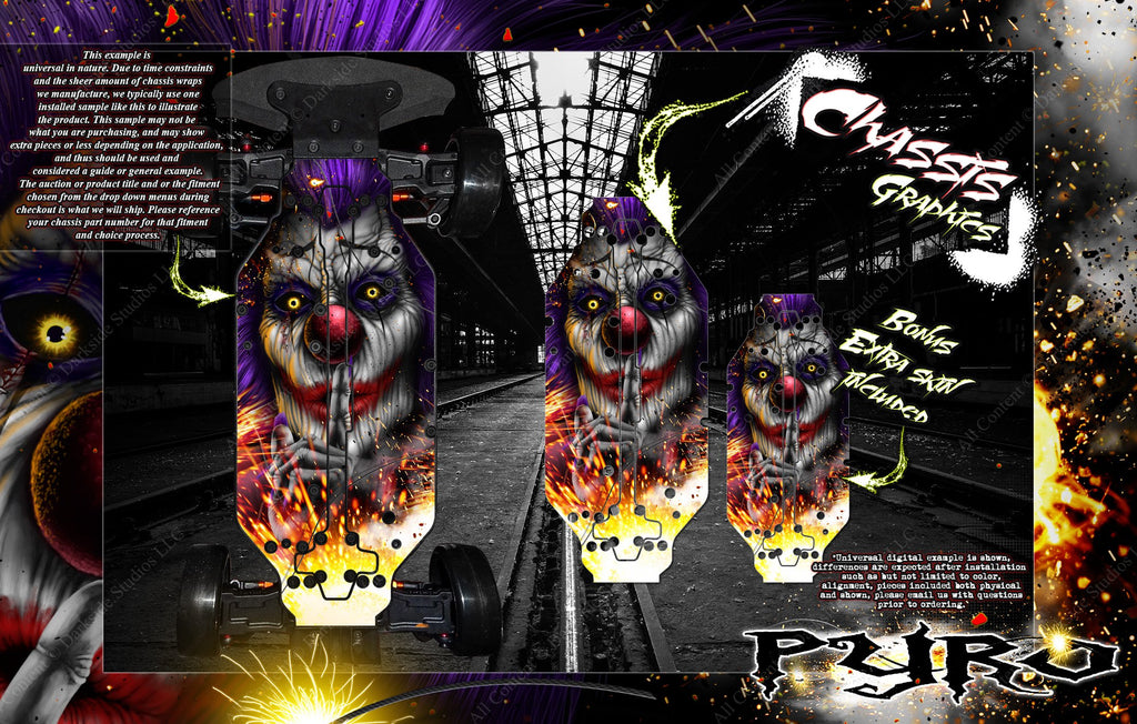 'Pyro' Themed Chassis Skin Fits Hpi Rs4 Sport 3 #106629 / #113695 Skid Plates | Darkside Studio Arts LLC.