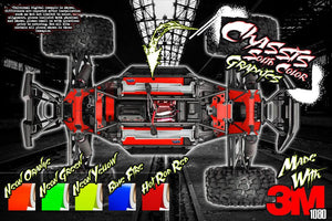 'NEON' AFTERMARKET HOP-UP CHASSIS ACCENT GRAPHICS DECALS FITS TRAXXAS X-MAXX INTERIOR CHASSIS / SHOCK TOWER #TRA7722 / TRA7739 / TRA7738 - Darkside Studio Arts LLC.