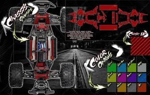 'Carbon Fiber' Aftermarket Printed Graphics Decals Fits Traxxas X-Maxx 6S 8S Interior Chassis / Shock Tower / Battery Tray - Darkside Studio Arts LLC.