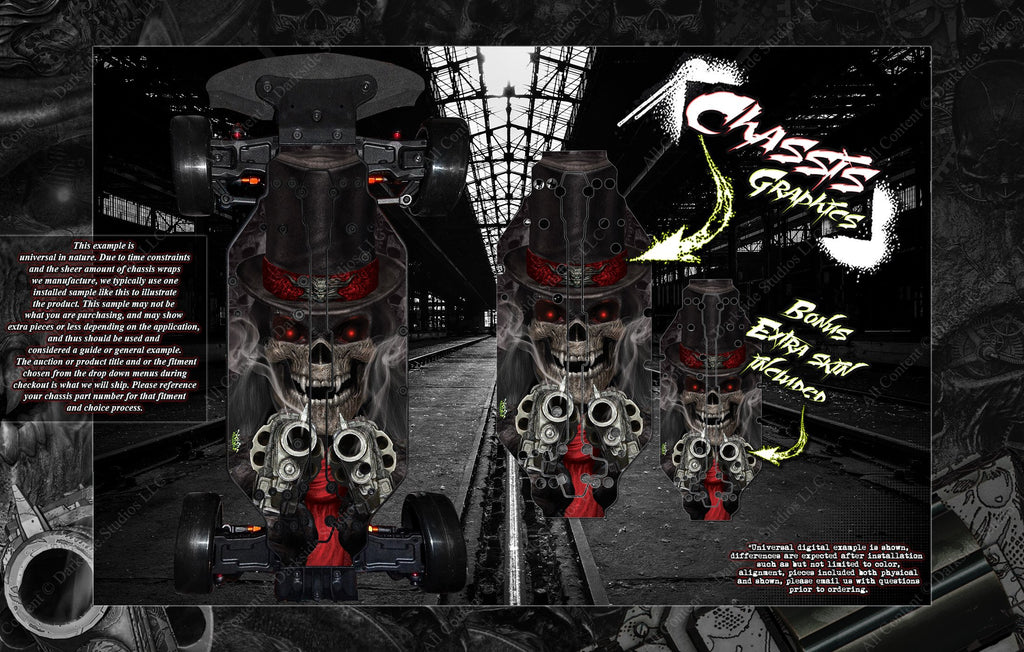 'The Outlaw' Themed Chassis Skin Fits Hpi Rs4 Sport 3 #106629 / #113695 Skid Plate | Darkside Studio Arts LLC.