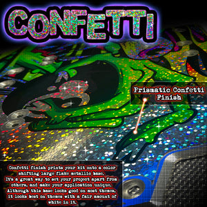 Confetti Finish Add-On (+$35.00) (Purchasing this add-on will print your graphics onto a confetti heavy metallic flake prismatic base) - Darkside Studio Arts LLC.