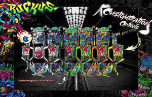 'Ruckus' Themed Graphics Fit Pro-Line Brute Bash Body # 3498-15  On Traxxas Slash 4X4 - Darkside Studio Arts LLC.