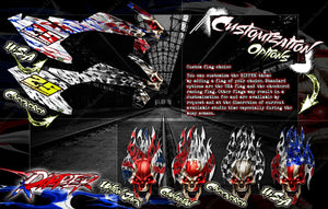 "Ripper" Skull Graphic Decal Wrap Fits Ktm Dirt Bikes 2007-2010 Sx Sxf 250 300 450 525 - Darkside Studio Arts LLC.