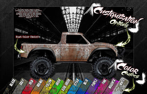 T.T.F. (Trim To Fit) Body & Chassis Graphics Wrap Decal Sheet Hop-Up Parts 'Rust Series' Fits Traxxas Axial Pro-Line - Darkside Studio Arts LLC.