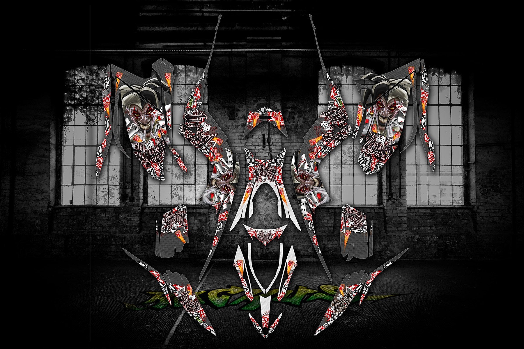 Graphics Kit For Custom Yamaha Raptor 700 Lucky 2014-2020 - Darkside ...