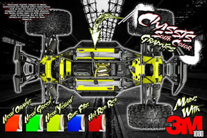 'NEON' AFTERMARKET HOP-UP CHASSIS ACCENT GRAPHICS DECALS FITS TRAXXAS X-MAXX INTERIOR CHASSIS / SHOCK TOWER #TRA7722 / TRA7739 / TRA7738 - Darkside Studio Arts LLC.