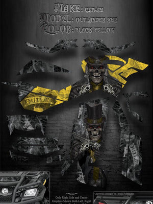 Graphics Kit For Can-Am Outlander Xmr Decals   Set "The Outlaw" Skulls Fits 2006-2011 - Darkside Studio Arts LLC.