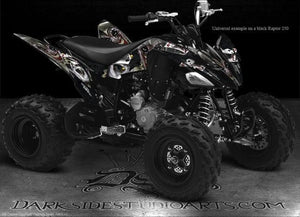 Graphics Kit For Yamaha Raptor 125  For White Plastics "The Jesters Grin" Decals Parts - Darkside Studio Arts LLC.