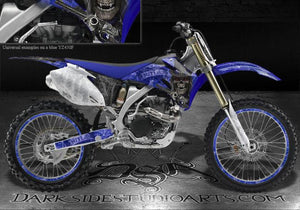 Graphics Kit For Yamaha 2006-2009 Yz250F Yz450F 4-Stroke  "The Outlaw" For Blue Plastics - Darkside Studio Arts LLC.
