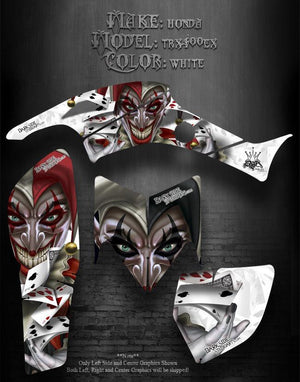 Graphics For Honda 2005-2007 Trx400Ex 400Ex Atv  "The Jesters Grin" White Model - Darkside Studio Arts LLC.