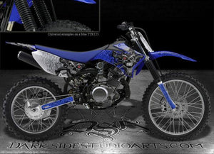 Graphics Kit For Yamaha 2008-2013 Ttr125 Decal  "Machinehead"  For Blue Plastics Parts - Darkside Studio Arts LLC.